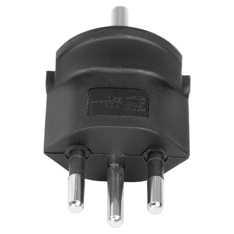 Steffen Adapterkabel, Schuko zu T12, 3-polig 10 A 250 V – schwarz