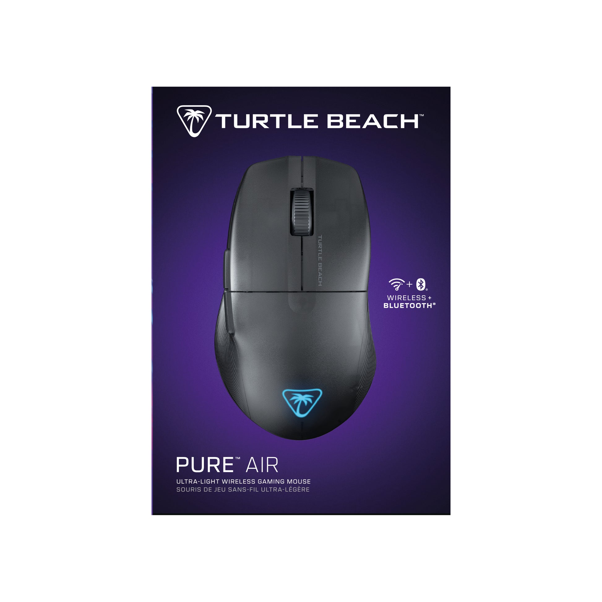 Turtle Beach Pure Air Gaming-Maus – Kabellos, 26'000 dpi, AIMO-RGB, Schnellladefunktion, 54 g, Schwarz