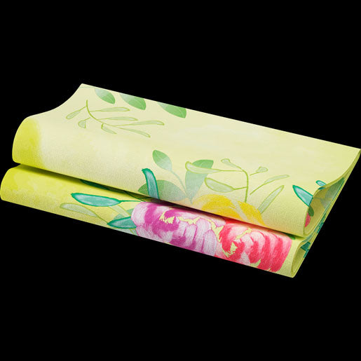 Duni Servietten Soft Tropics Gelb – 40 × 40 cm, 3-lagig – 60 Stück