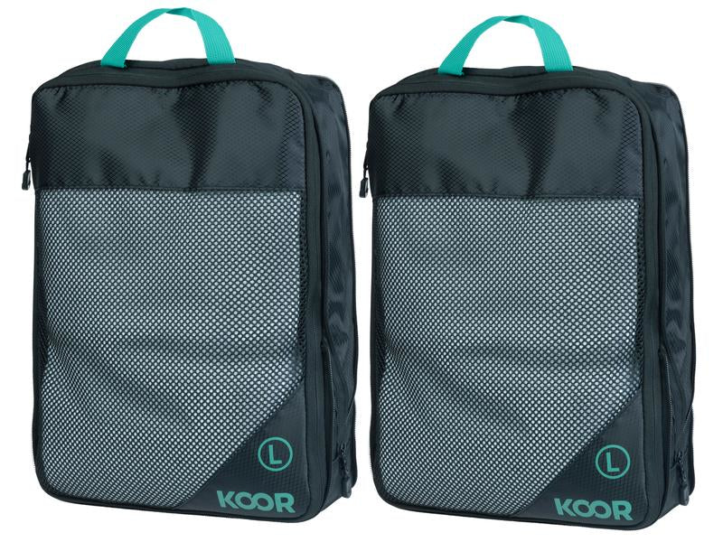 KOOR Reissverschlusstasche Goora Large – mit Tragegriff – 10 l, 40×9×30 cm – blau