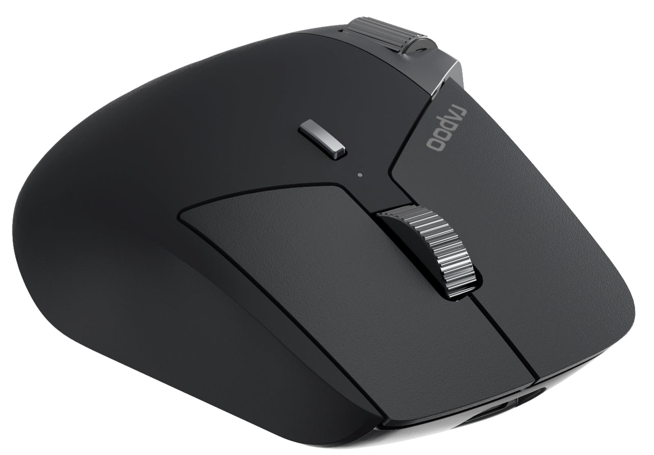 Rapoo MT760M – Gaming-Maus – Kabellos (Bluetooth/2,4 GHz), 4000 DPI, Rechts, Schwarz/Grau