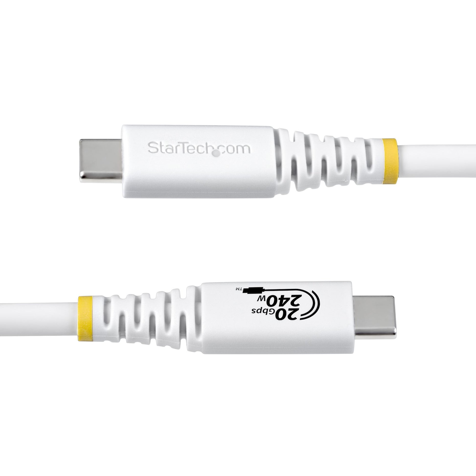StarTech.com USB-C auf USB-C Kabel – USB4 20 Gbit/s – 2 m – PD 240 W – 4K/120, DP 1.4 – Weiss