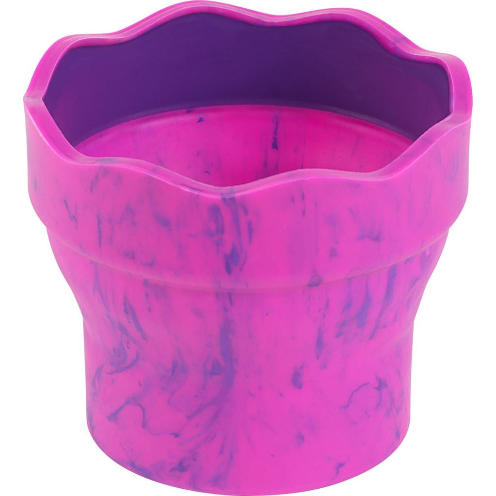 Faber-Castell Clic&Go 181527 – Wasserbecher, robustes, rutschfestes Material, pink, 1 Stück, für Pinsel