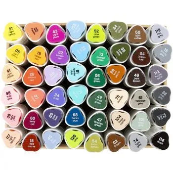 Creativ Company Kreativ-/Pigmentmarker – Keilspitze 8 mm, 48 Farben, 48 Stk., schnell trocknend – für Papier