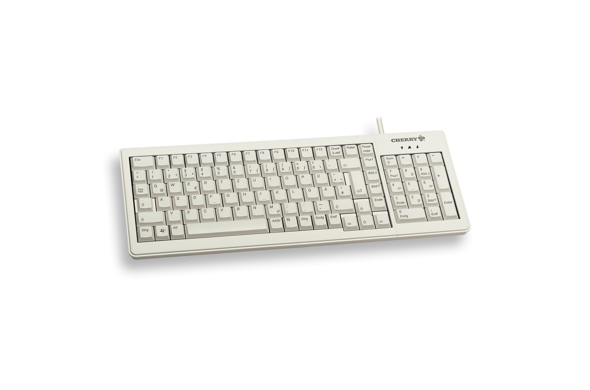 CHERRY G84-5200 – Tastatur, kabelgebunden (USB + PS/2), US-Layout (EN), Fullsize (mit Ziffernblock), mechanisch
