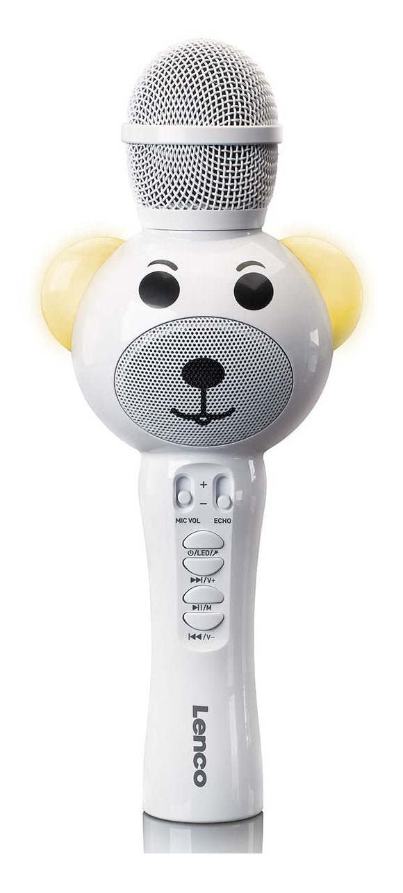 Lenco BMC-060 – Karaoke-Mikrofon – USB, Kabellos, 5 W, für MicroSD, Weiss