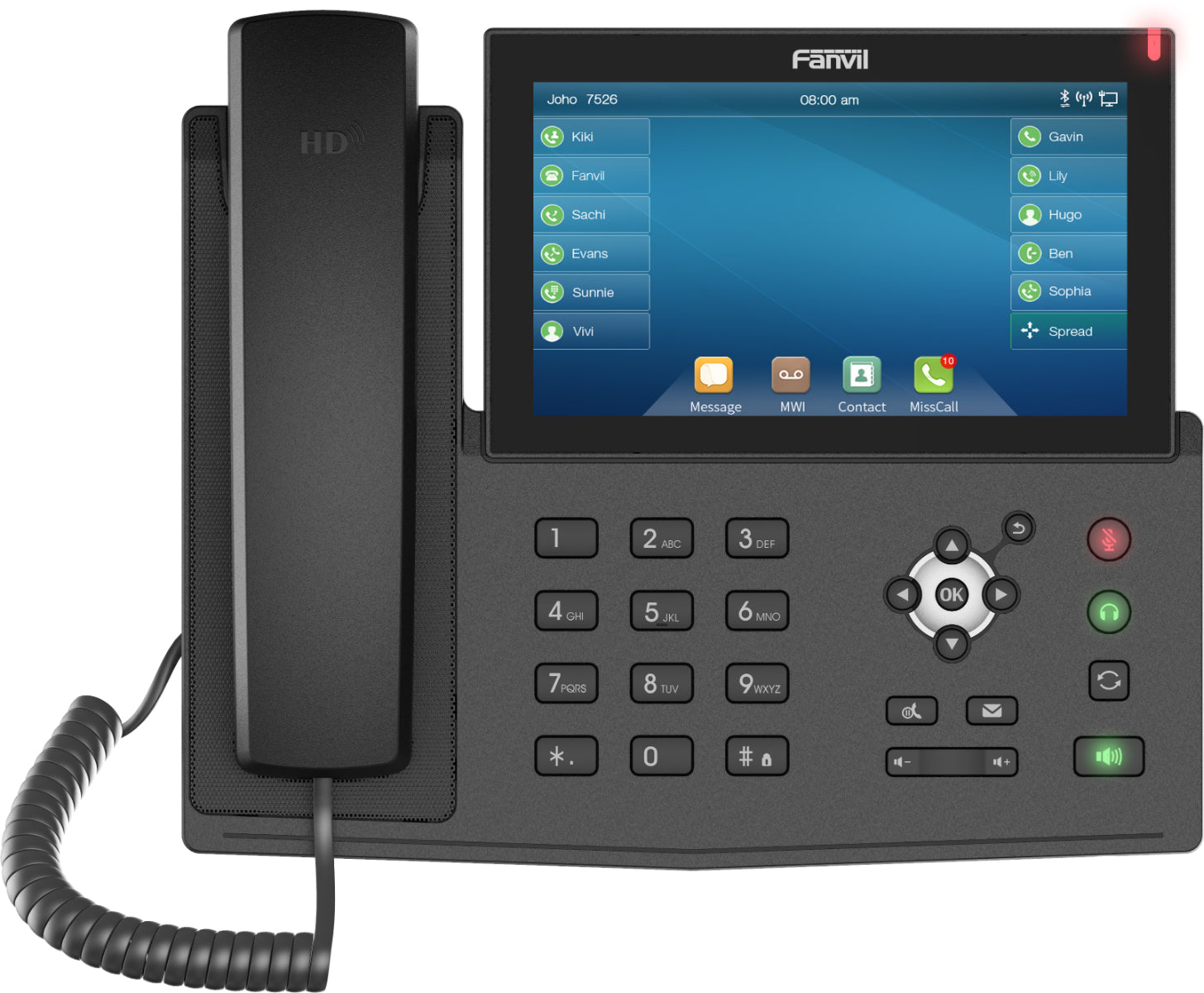 Fanvil X7 V2 – SIP-Tischtelefon, 7" Display, 20 SIP-Konten, PoE