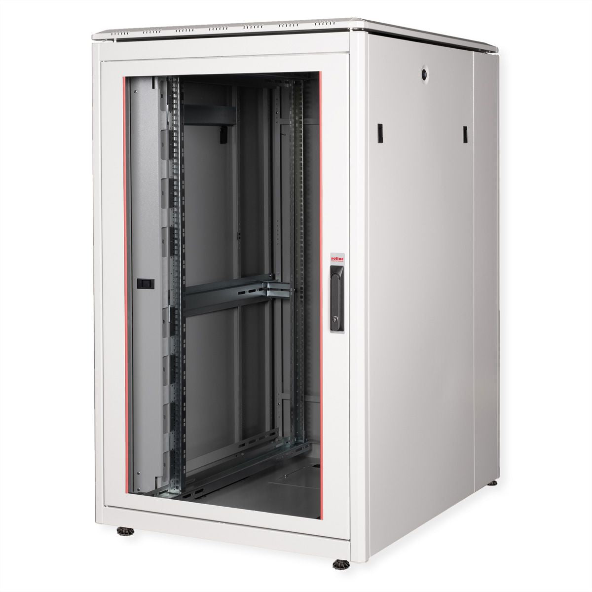 ROLINE Pro – 19" Netzwerkschrank 26U, IP20, abschliessbar, 800 × 1000 × 1342 mm, lichtgrau, Stahl