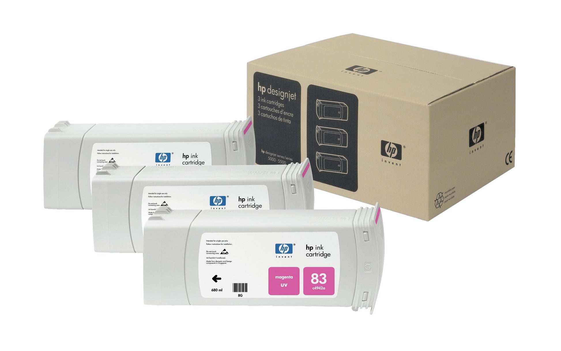 HP Tintenpatronen-Multipack 83, Magenta, 3er-Pack
