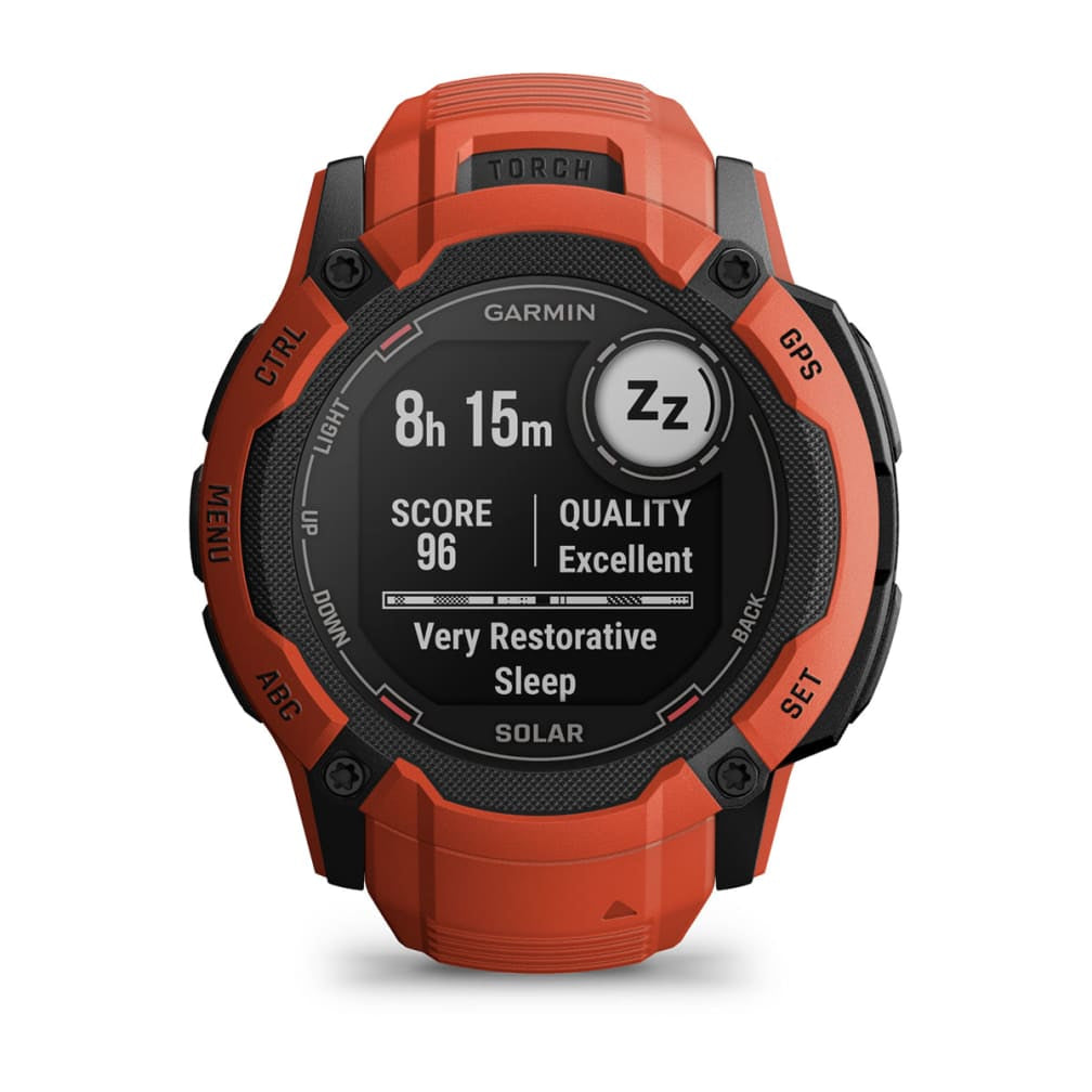 Garmin Instinct 2X Solar – GPS-Smartwatch – 50 mm, 1,1", GPS, MIP, Power Glass, 10 ATM, Rot, Sportarmband