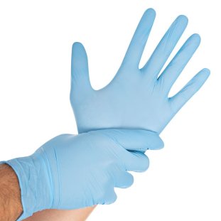 Setino Nitrilhandschuhe – L: 24 cm, Nitril, Blau, 100 Stk.