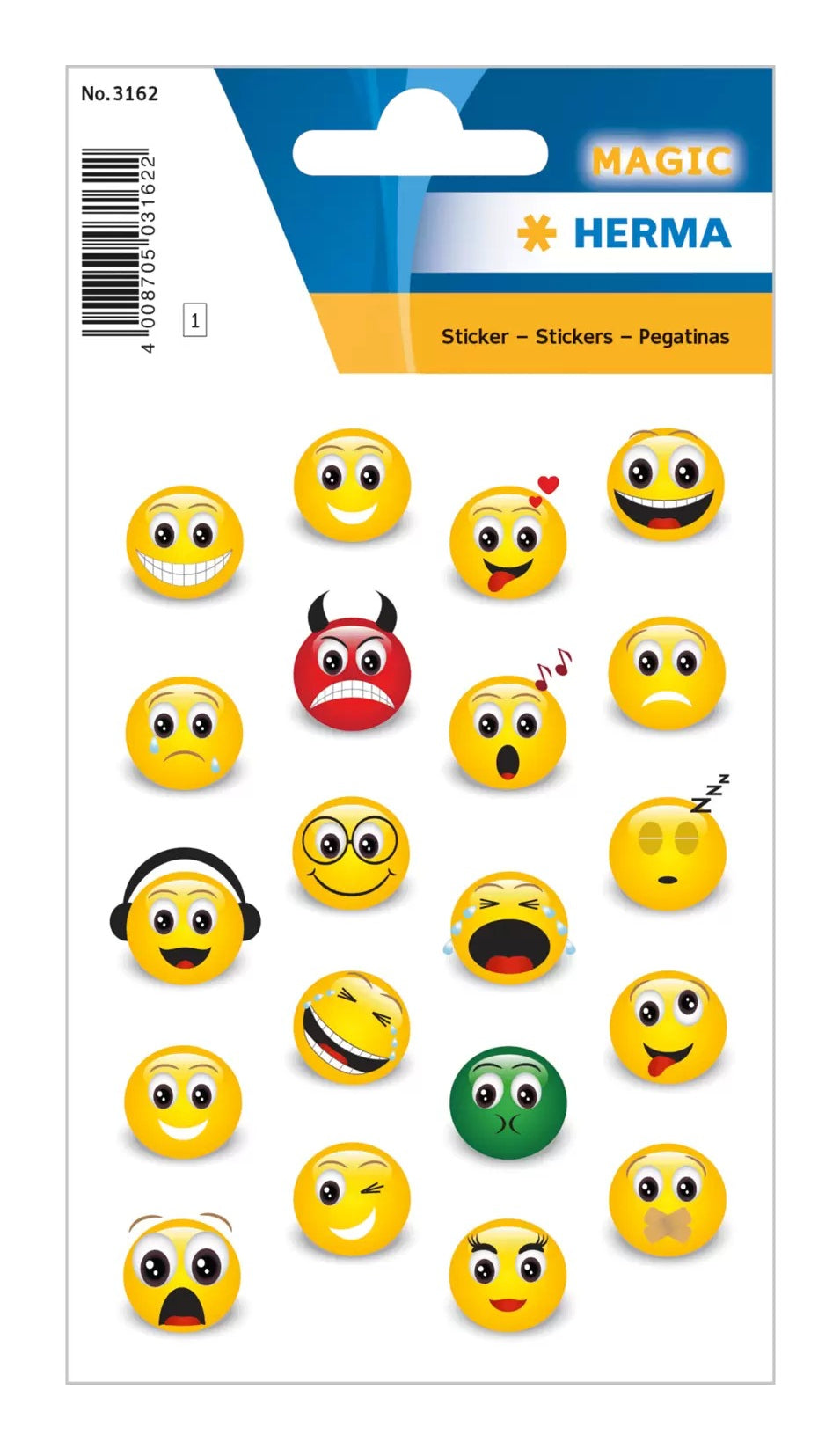 HERMA Magic Schmucketiketten – Motiv Smileys – Folie, Stone, 20 Stk, 1 Bogen