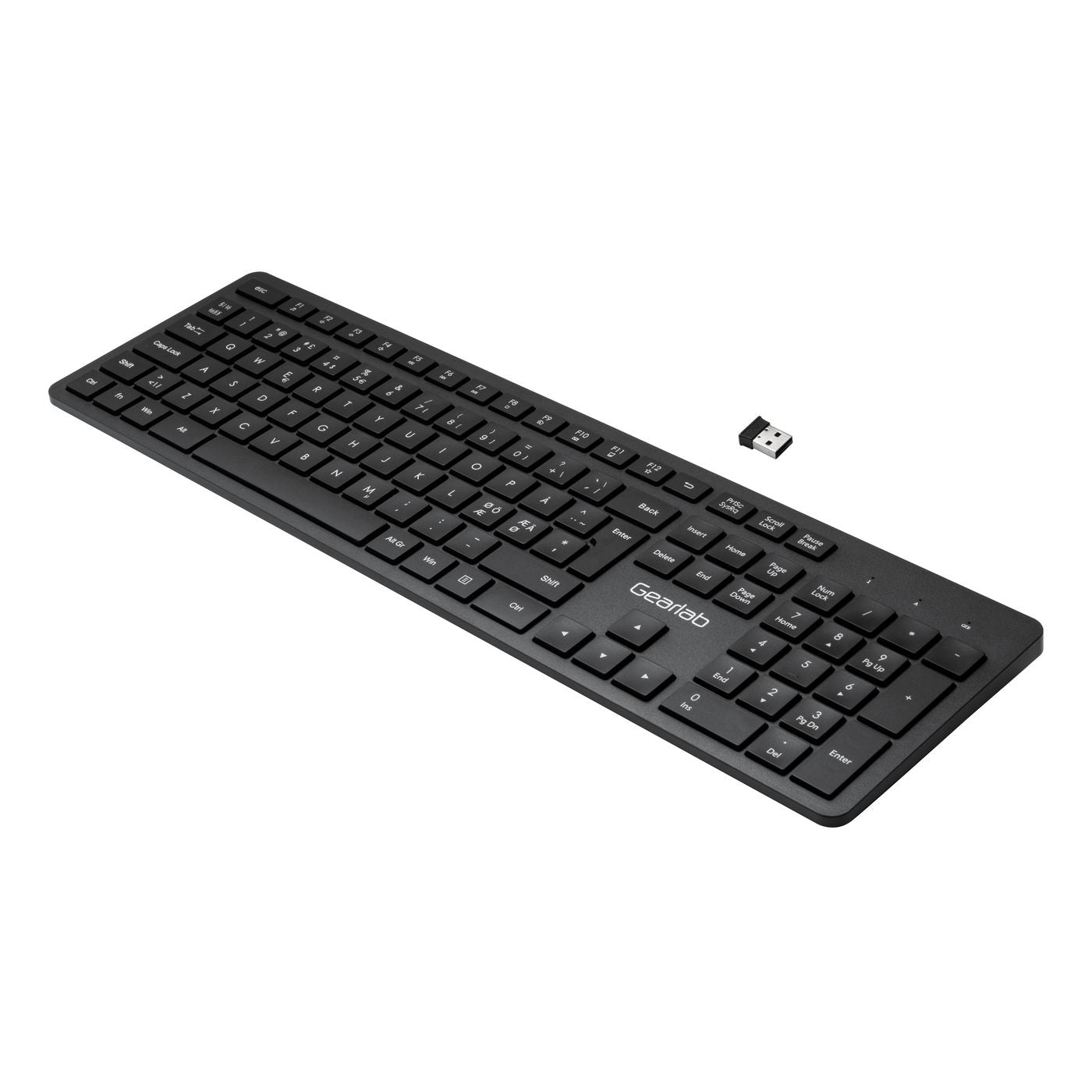 eSTUFF G220 – Tastatur – Membran – 2,4 GHz USB-A (Nano-Empfänger) – QWERTY (Nordisch) – Schwarz