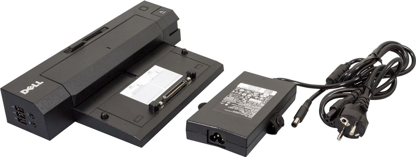 Dell EURO2 Advanced Dockingstation – 2× DP, 1× VGA, 2× DVI, 2× USB-A, 3,5 mm Audio, für Dell Latitude