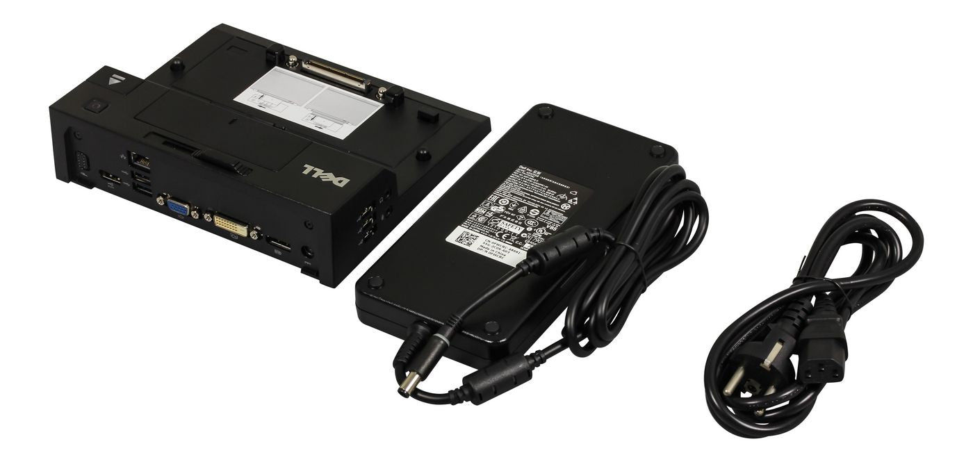 Dell E-Port II Dockingstation – Andocken, DP/VGA/DVI, 3× USB-A, 3,5 mm Audio, für Precision M4700/M4600/M6600