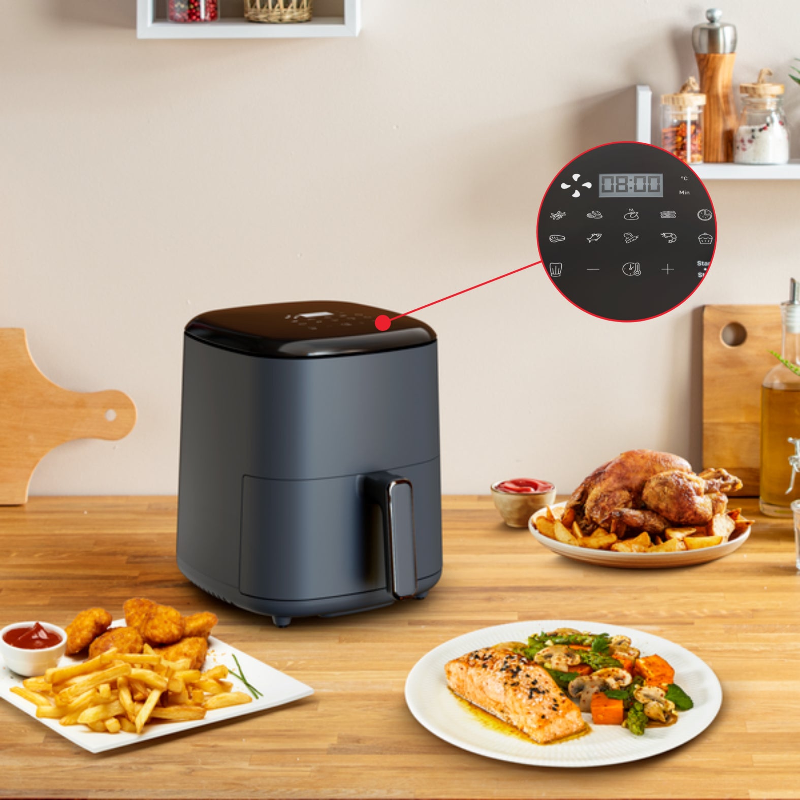 Tefal Heissluftfritteuse Easy Fry Max – 5 l, 1500 W – grau