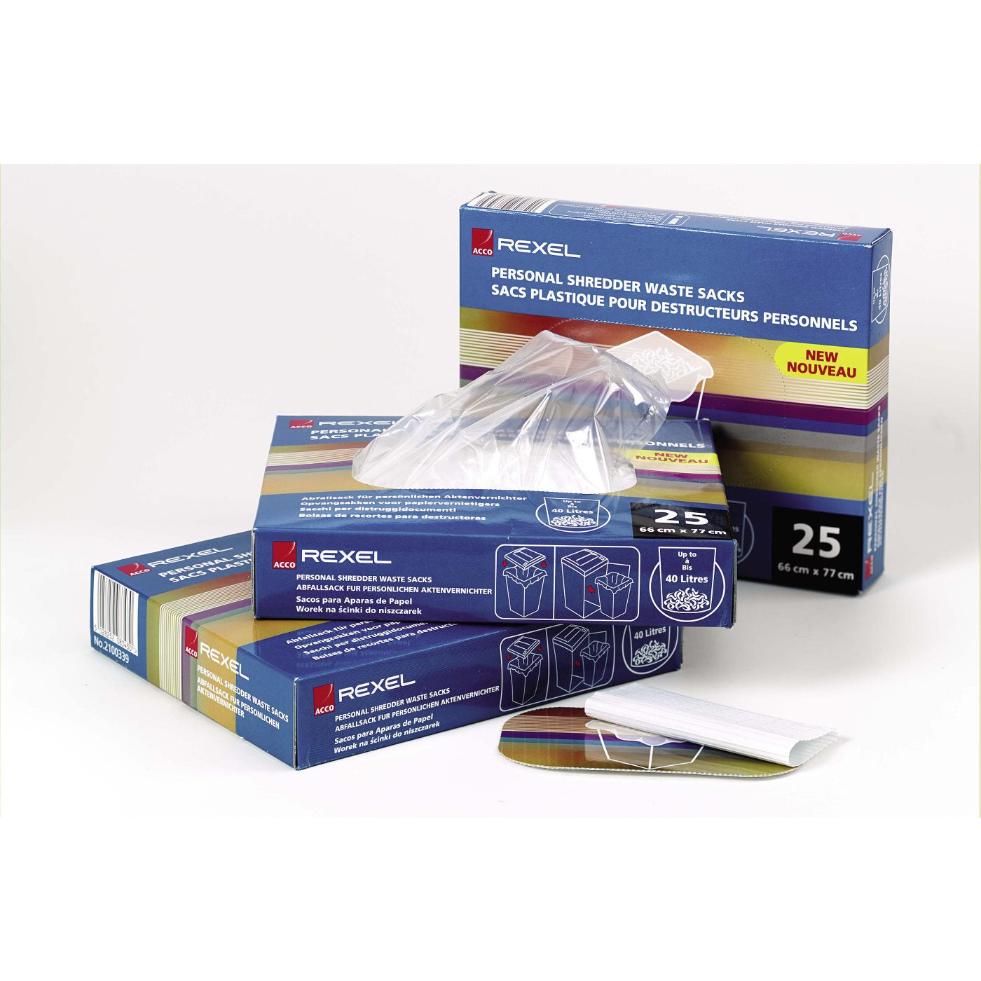 Rexel Aktenvernichtersäcke – 100 Stk., für 115 l, transparent