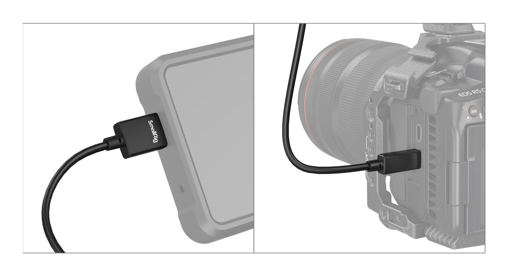 SmallRig Micro-HDMI auf HDMI Kabel HDMI 2.0 4K 60 Hz – 0,35 m – für Sony, Fujifilm & SIGMA Kameras