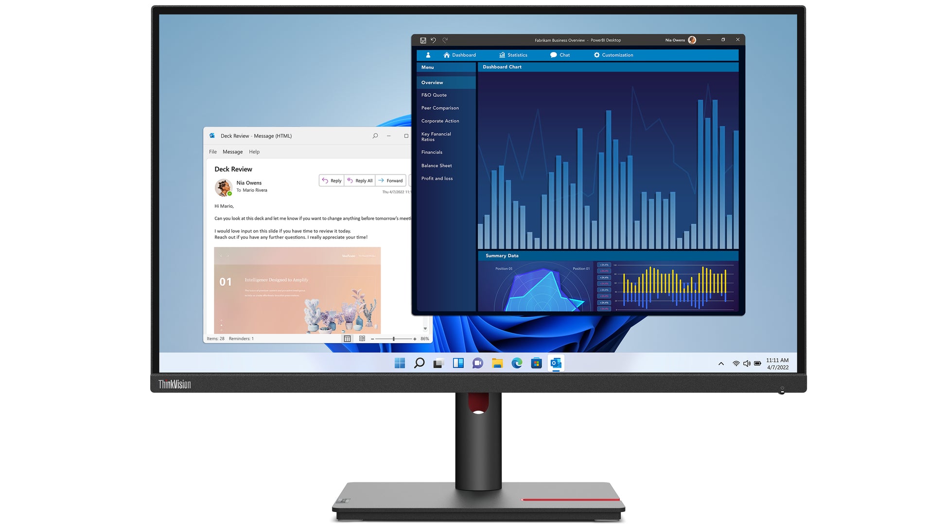 Lenovo ThinkVision T27P-30 – Monitor, 27" 3840 × 2160 (UHD 4K), IPS, 60 Hz, 350 cd/m², USB-C, USB-Hub, VESA 10