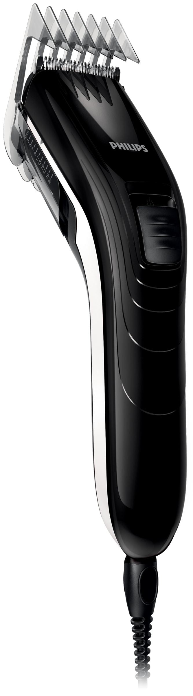 Philips Haarschneider SuperEasy QC5115/15 – Netzbetrieb, 11 Schnittstufen, Kammaufsatz – Schwarz/Weiss