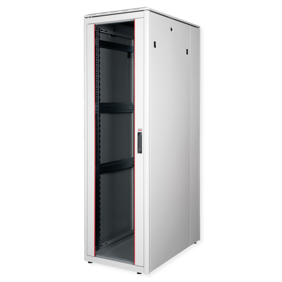 ROLINE Pro – 19" Netzwerkschrank 42U, IP20, abschliessbar, 600 × 1000 × 2053 mm, lichtgrau, Stahl