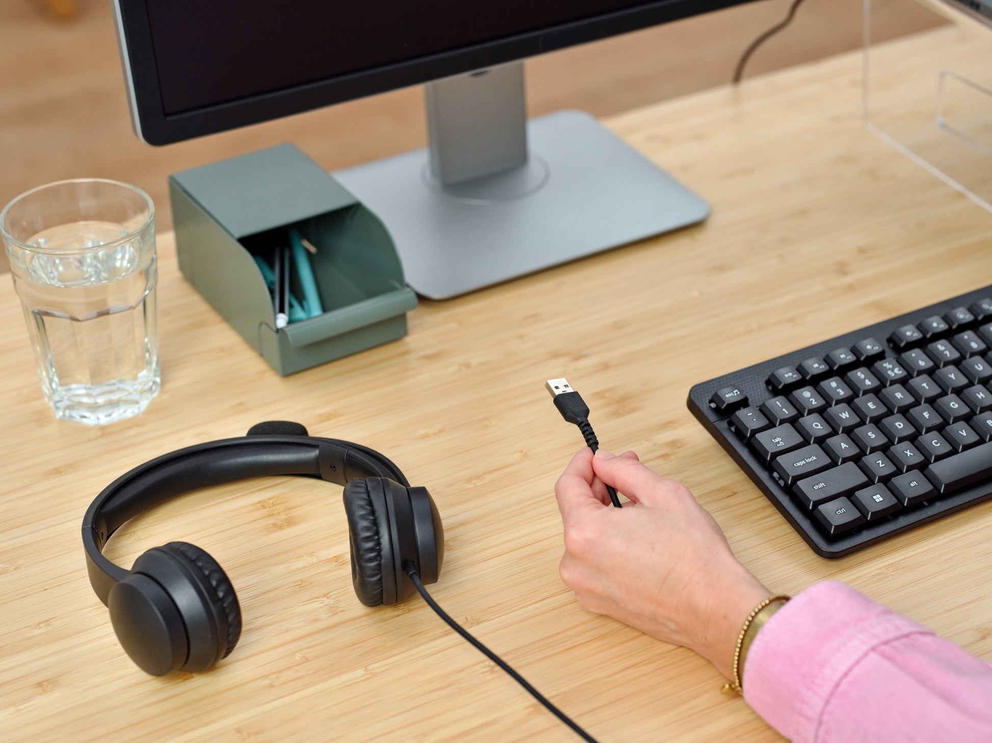 Trust Ayda – Duo Headset – USB‑A, wegklappbares Mikrofon – schwarz – für PC/Mac