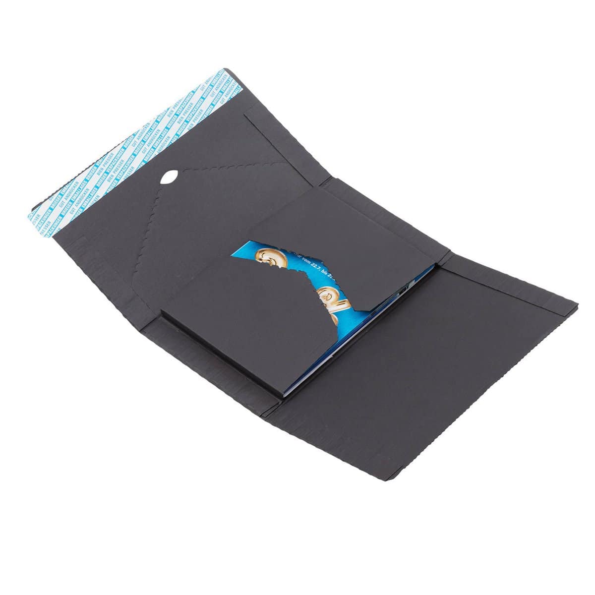Brieger Versandverpackung Varifix – höhenverstellbar 0–40 mm, selbstklebend, schwarz – 1 Stk.