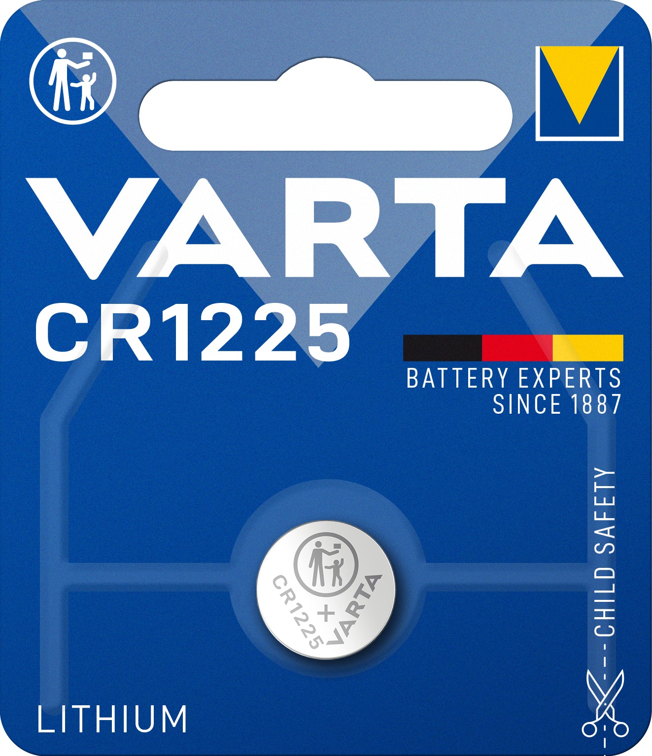 Varta Knopfzelle CR1225, Lithium-Mangandioxid, 3 V – 1 Stk.