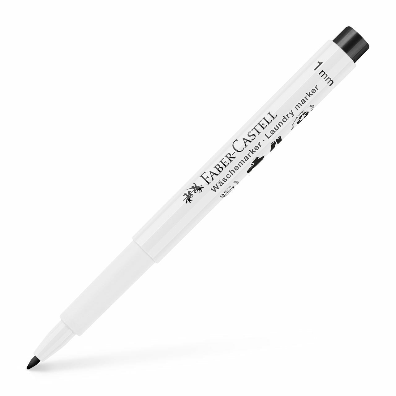 Faber-Castell 159502 Textilmarker – Rundspitze 1 mm – Schwarz