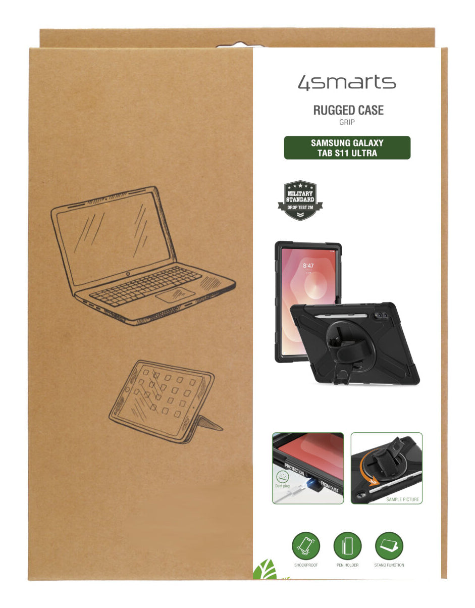 4SMARTS Tablet-Hülle für Samsung Galaxy Tab S11 Ultra 14,6" – Schwarz