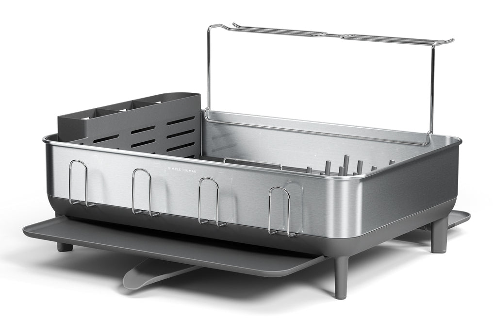 simplehuman Abtropfgestell, 51,4 × 56,6 × 29,2 cm, Edelstahl, Silber