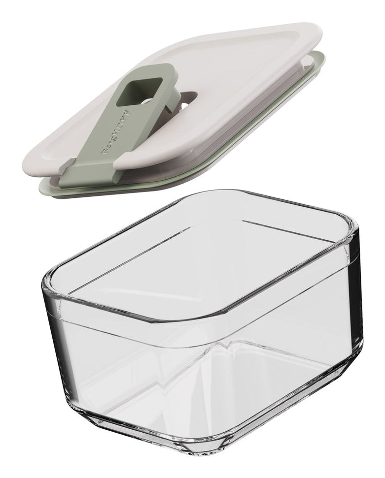 BergHOFF Leo – Vorratsdose 500 ml, 14,1 × 10,1 × 7,4 cm, Glas (Borosilikat)/Polypropylen (PP), Transparent