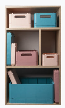 Exacompta Skandi Aufbewahrungsbox A4+ – klappbar, stapelbar, 375 × 40 × 275 mm, altrosa, Kunststoff (recycelt)