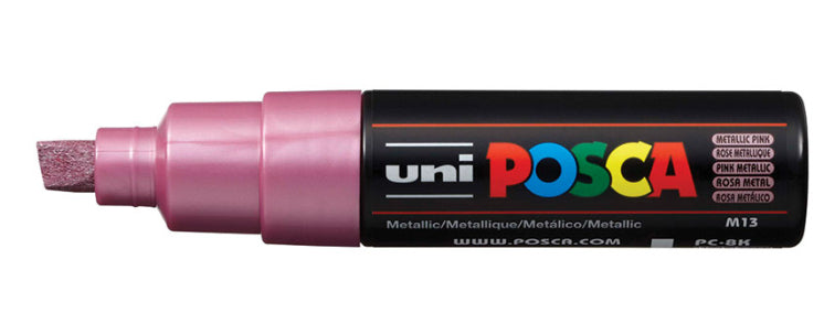 Uni-Ball POSCA Kreativ-/Pigmentmarker – metallic pink, feucht abwischbar, deckend – für viele Oberflächen