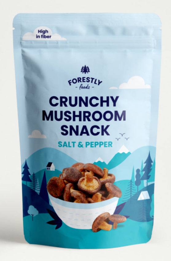 Forestly Foods Knusprige Pilzchips – Salz & Pfeffer, vegan, glutenfrei – 50 g