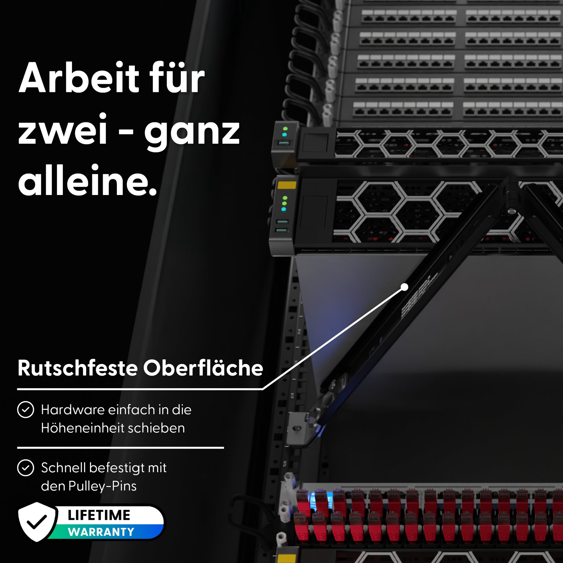 PATCHBOX Setup.exe – Installationswerkzeug – 19" Rack, 1U, bis 50 kg, Schwarz