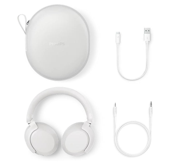 Philips TAH6000WT/00 Over-Ear Kopfhörer – Stereo, Kabel + BT, ANC, Weiss, BT 6.0