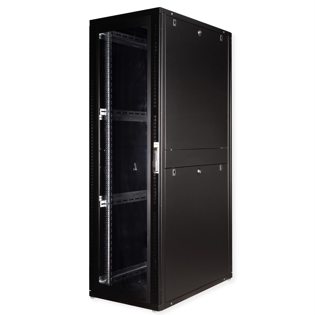 ROLINE Pro – 19" Netzwerkschrank 42U, IP20, abschliessbar, 600 × 1000 × 1970 mm, schwarz, Stahl