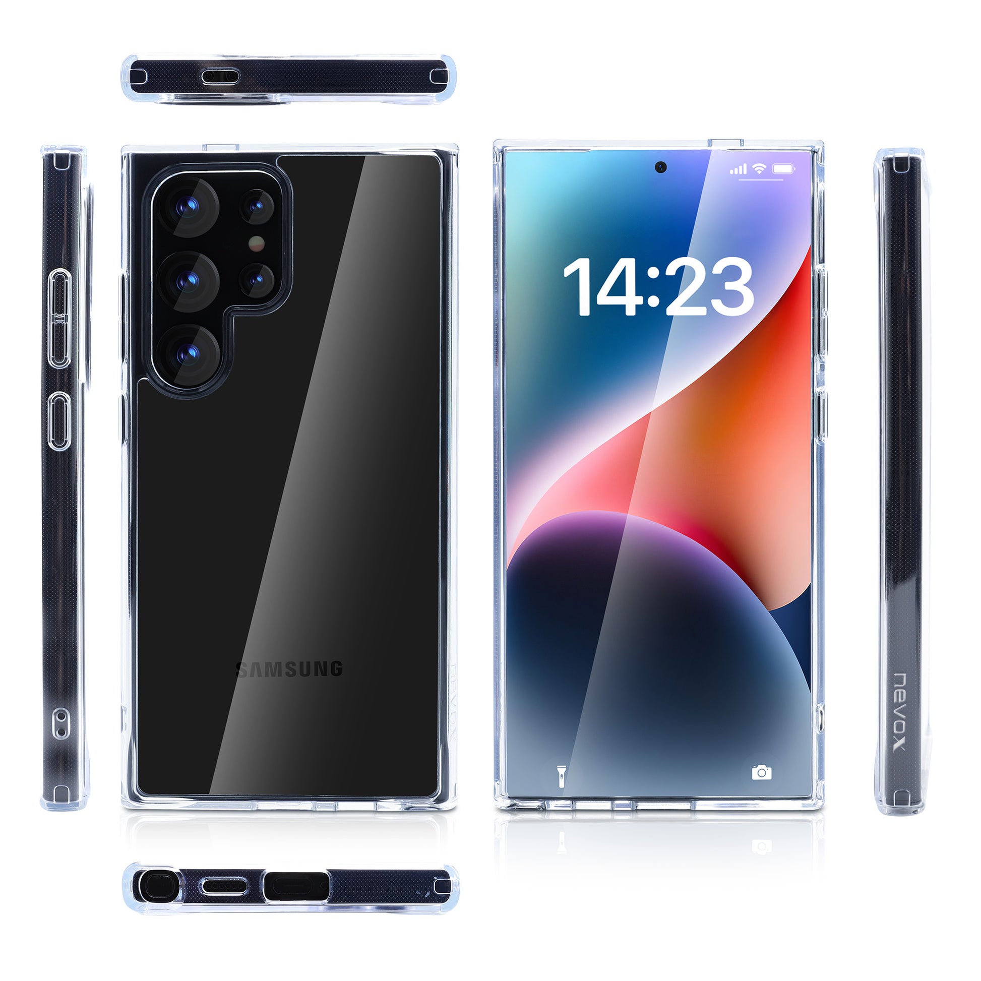 nevox StyleShell SHOCKFlex – Backcover – für Samsung Galaxy S25 Ultra, PC+TPU, Transparent