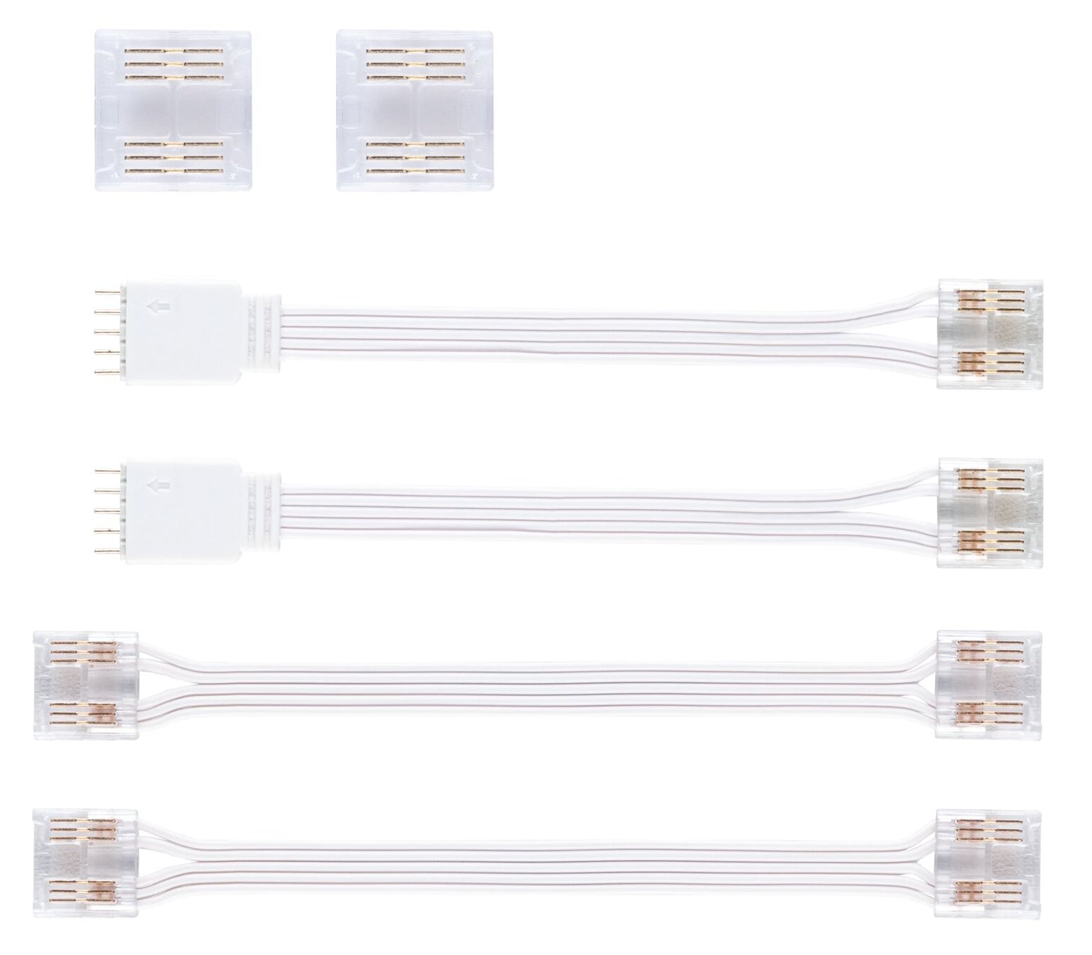 Paulmann Beleuchtungsstecker – Warmweiss, 24 V, IP20 – für LED-Strip – 4 Stk., Transparent/Kunststoff