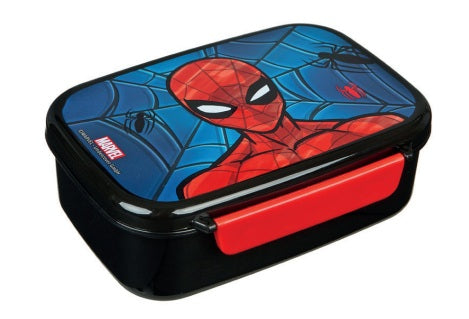 Scooli Spiderman – Lunchbox 800 ml, 18 × 13,5 × 6 cm, Kunststoff, Schwarz/Rot