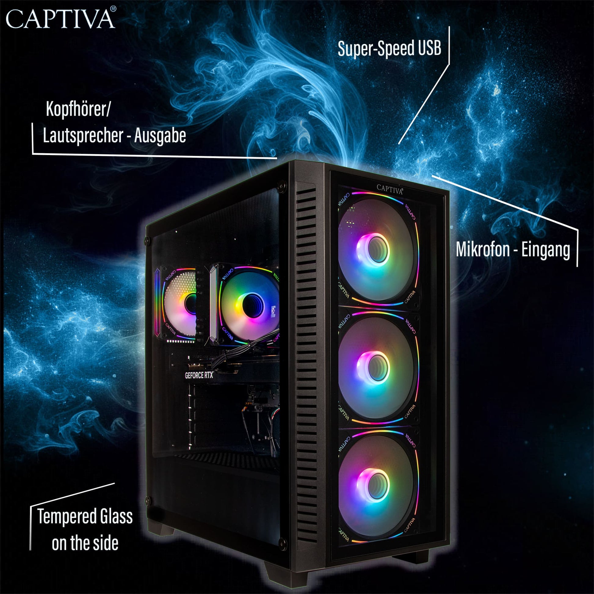 Captiva Tower – AMD Ryzen 7 7800X3D, 32 GB RAM, 1 TB SSD, NVIDIA RTX 5070 12 GB, Windows 11 Home