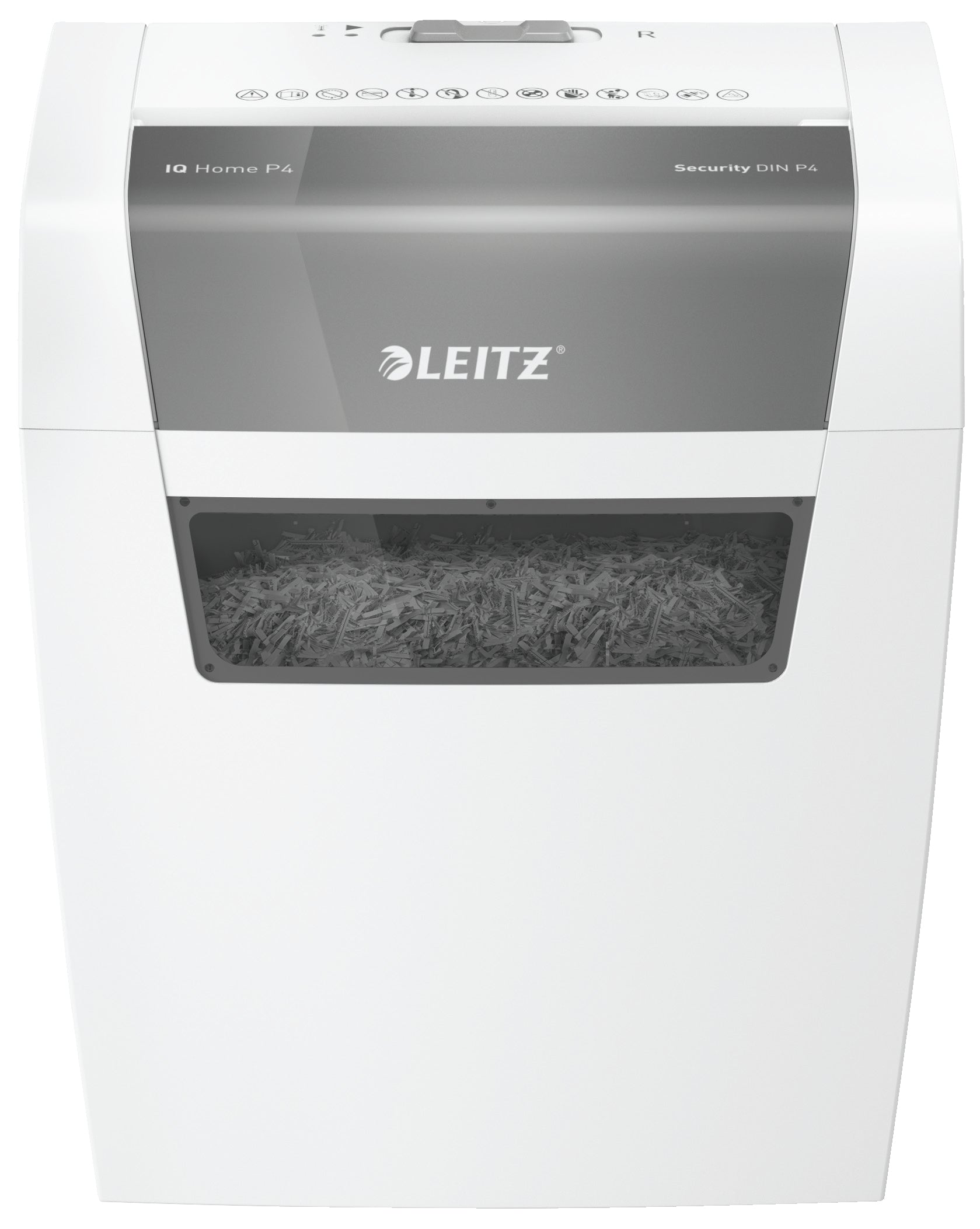 Leitz IQ Home – Aktenvernichter, DIN P-4, Partikelschnitt 4 × 28 mm, 6 Blatt, 15 l, A4