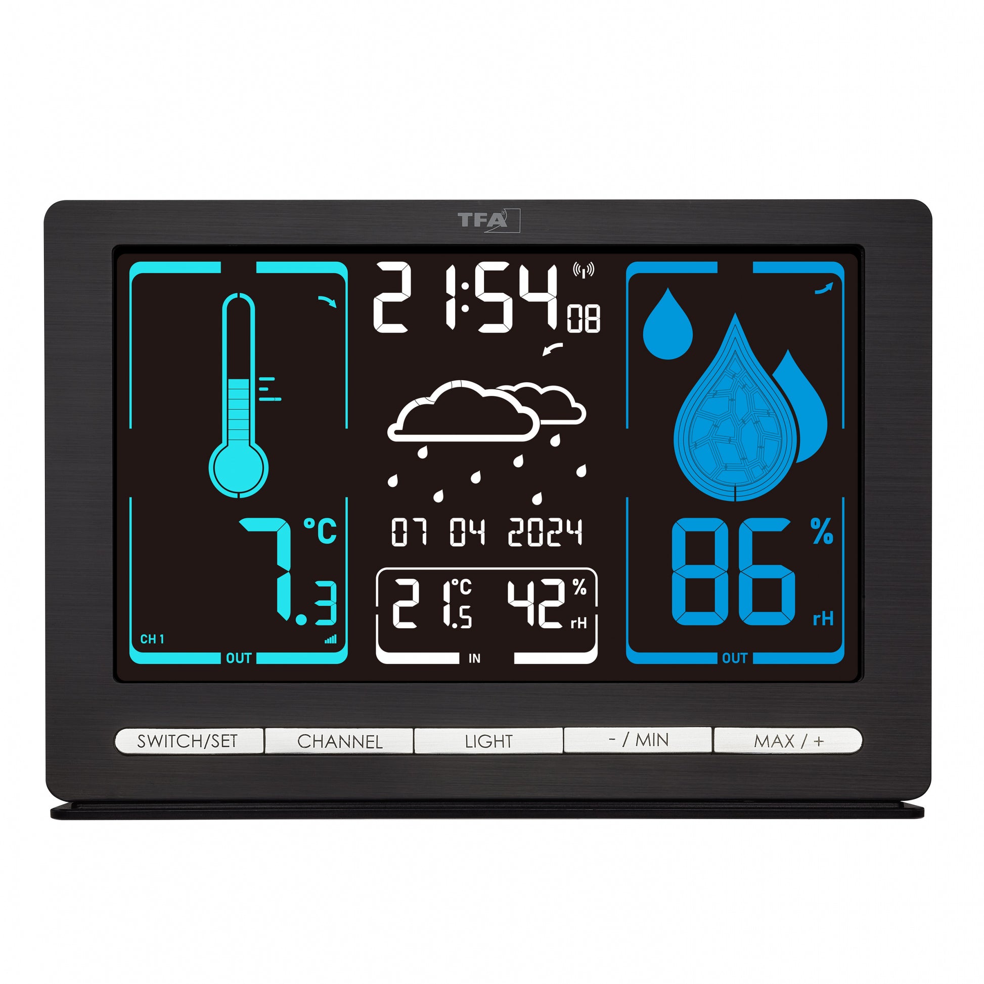 TFA-Dostmann METEOCHROME Temperatur-/Feuchtesensor – 868 MHz, −40–60 °C, 10–99 %, Innen/Aussen