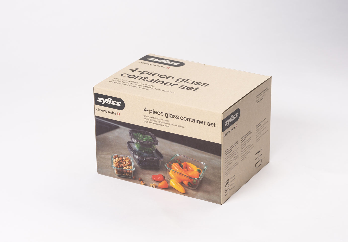 Zyliss Vorratsdose 370 ml, 640 ml, 1,05 l, 1,52 l, 4-teilig, Tritan/Polypropylen (PP), transparent/schwarz