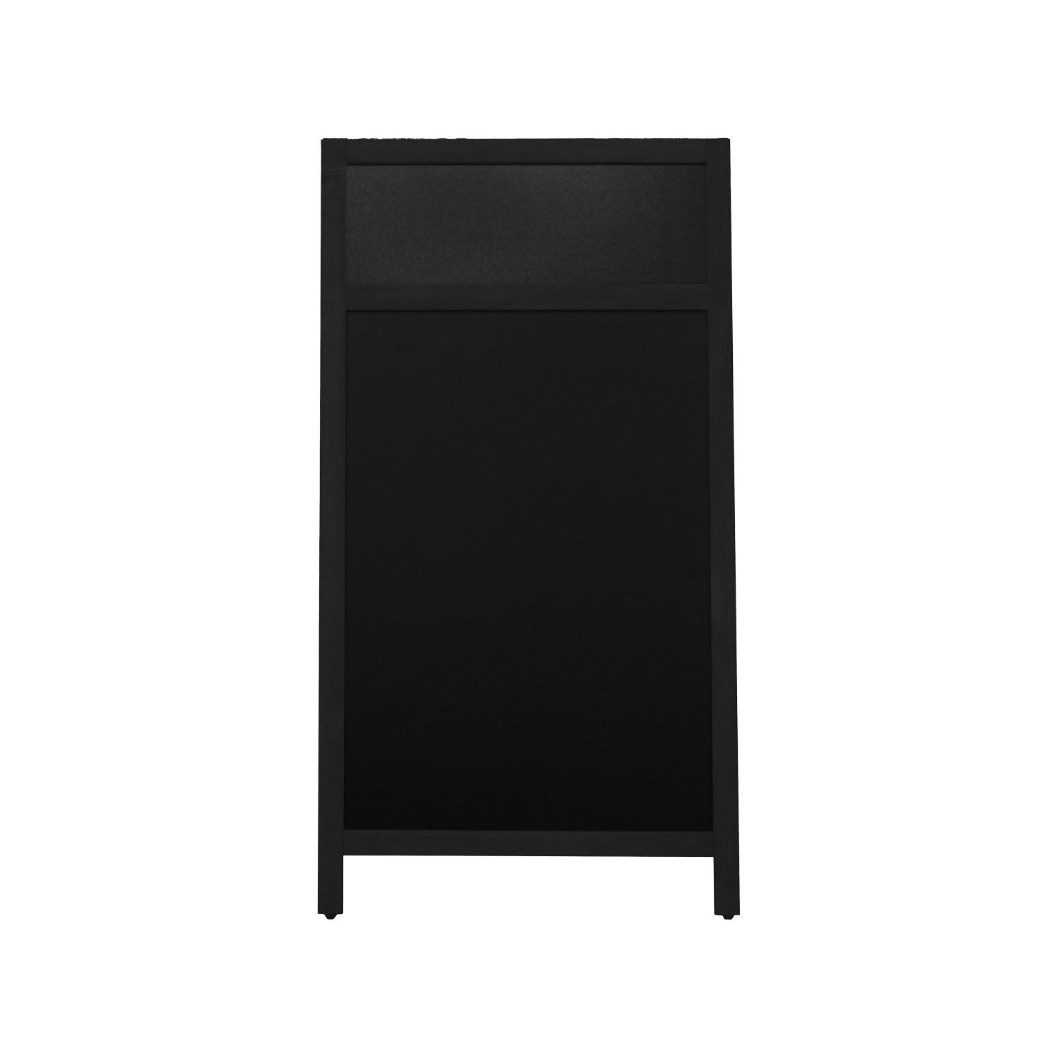 Europel Kundenstopper – 660 × 1'280 mm – Melamin, Kiefernholzrahmen, schwarz – doppelseitig für Kreidemarker