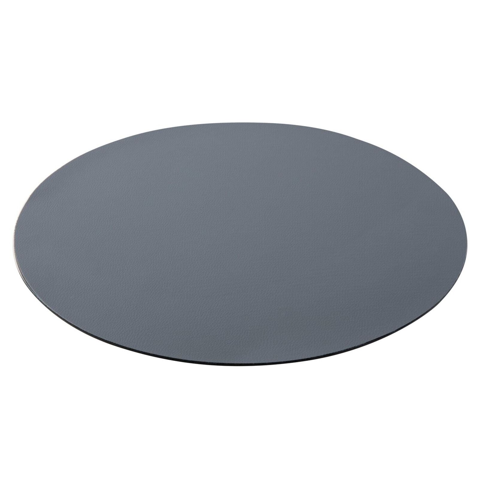 Arthur Krupp Tischset – rund, Kunstleder (PU), grau, Ø40 cm – 6er-Set