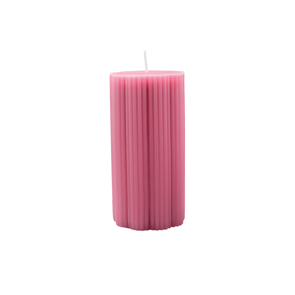 Villeroy & Boch Fleur Stumpenkerze – Ø 7,5 × 15 cm, rosa