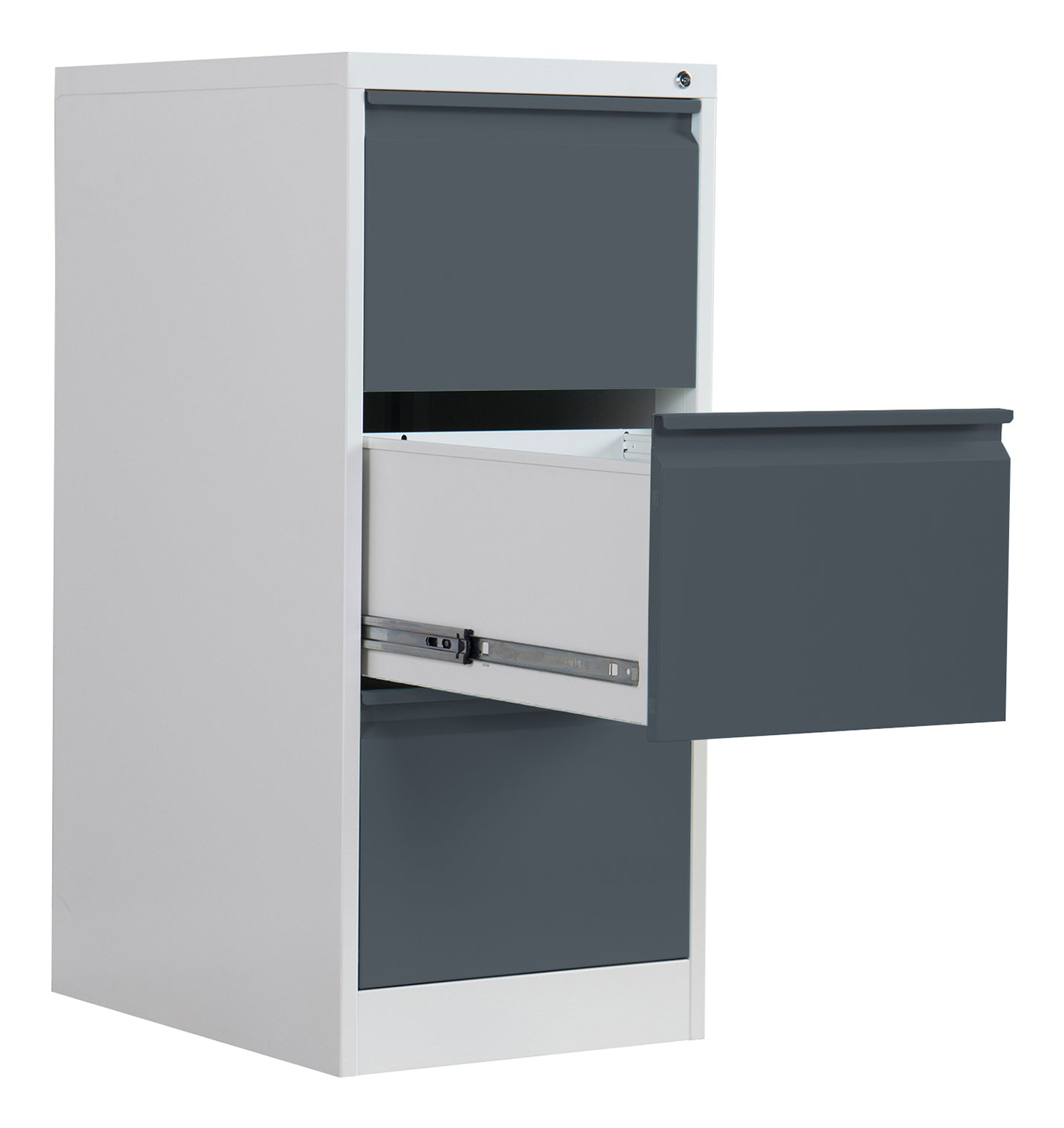 Phoenix Safe Co. FC1003GAK – Aktenschrank, 3 Schubladen, abschliessbar, 450 × 620 × 1025 mm, Grau/Anthrazit