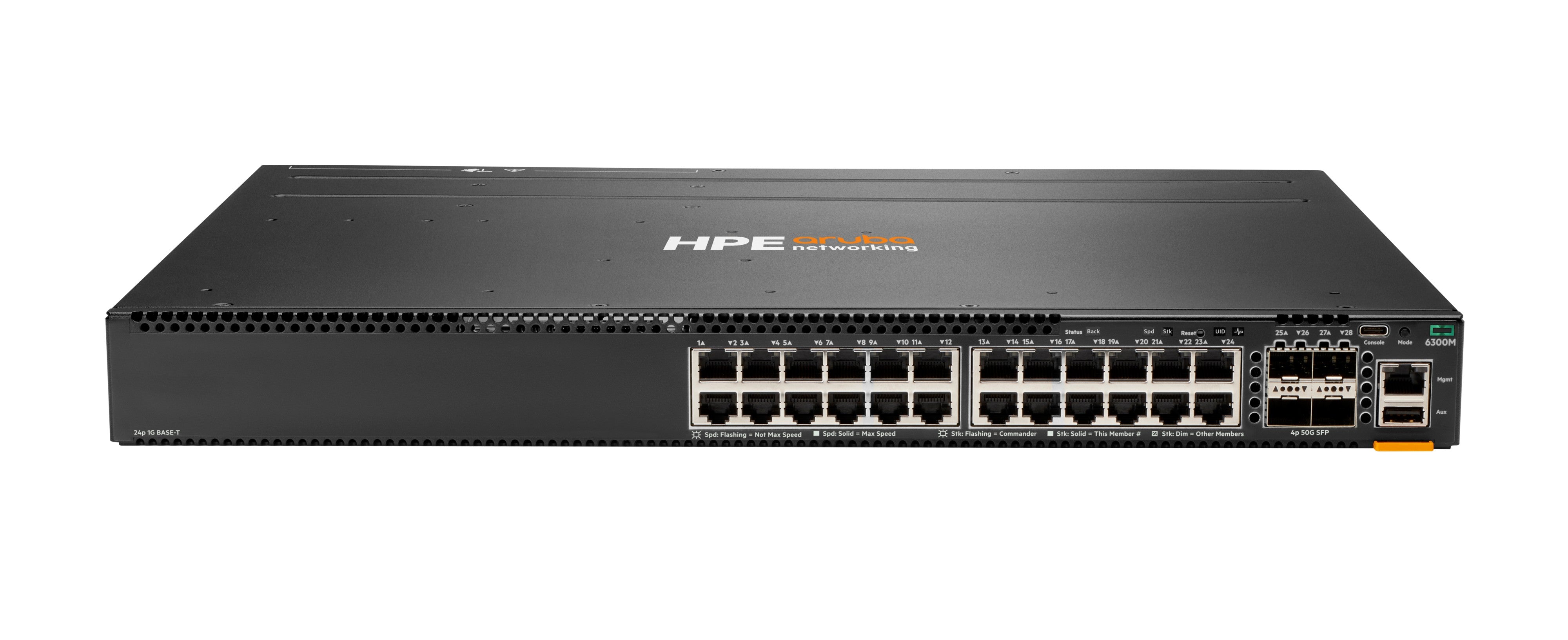HPE Aruba Networking CX 6300M – Managed L3 Switch – 24× 1G, 4× SFP56, 19", 1U